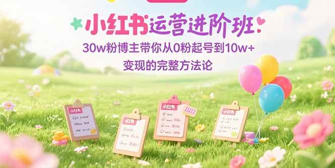 图片[1]-（15318期）小红书运营进阶班：30w粉博主带你从0粉起号到10w+变现的完整方法论