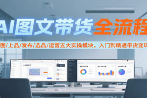 AI图文带货全流程，制图/上品/发布/选品/运营五大实操模块，入门到精通带货变现-麦资源网