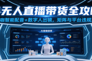 半无人直播带货全攻略:AI音咖智能配音+数字人出镜,解决账号矩阵与平台违规难题-麦资源网