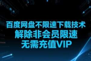 百度网盘不限速下载技术，解除非会员限速，无需充值VIP-麦资源网