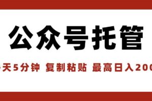 （15737期）【公众号托管 】我提供文章，你领取发布，每天10分钟，最高躺赚1W-麦资源网