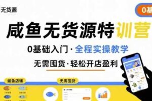 无货源特训营，0基础带你玩转咸鱼无货源-麦资源网