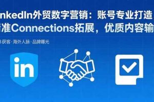 （15773期）LinkedIn外贸数字营销：账号专业打造，精准Connections拓展，优质内容输出-麦资源网