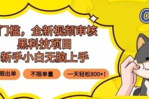 （15851期）0门槛，全新视频审核黑科技项目，新手小白无脑上手5秒闭眼出单，不限单…-麦资源网