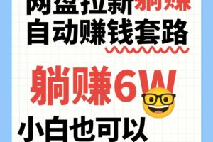 网盘拉新自动赚钱套路，几元的资料躺赚6W+，小白也可以抄作业！-麦资源网