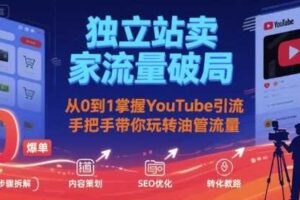 独立站卖家流量破局：从0到1掌握YouTube引流，手把手带你玩转油管流量-麦资源网
