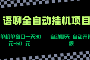 （15676期）语聊自动视频自动聊天项目全新玩法，单机单窗口一天30-50+，新手看完直接上手-麦资源网
