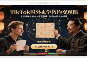 TikTok国外玄学咨询变现课，含财运事业等12大命理领域，融风水运势与运营-麦资源网
