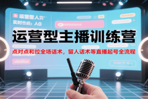 运营型主播训练营，点对点和拉全场话术，留人话术等直播起号全流程（更新8月）-麦资源网