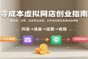 零成本虚拟网店创业指南，含开店、运营、选品等全流程， AI专项运营及蓝海选品策略-麦资源网