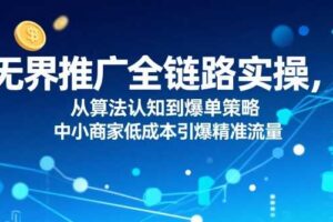 ​无界推广全链路实操，从算法认知到爆单策略，中小商家低成本引爆精准流量-麦资源网