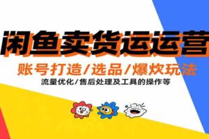 闲鱼卖货运营，账号打造/选品/爆款玩法/流量优化/售后处理及工具实操等-麦资源网