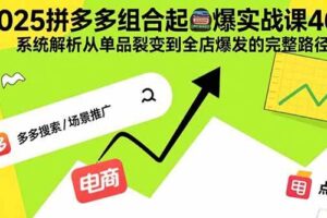 （15816期）2025拼多多组合起爆实战课46期：系统解析从单品裂变到全店爆发的完整路径-麦资源网