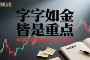 付费文章：字字如金 皆是重点， 看完后 你就清楚该怎么在大A布局了-麦资源网