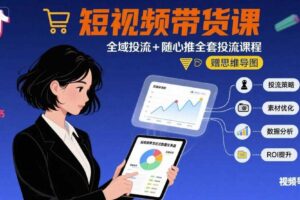 最新短视频带货课，全域投流+随心推全套投流课程+思维导图-麦资源网