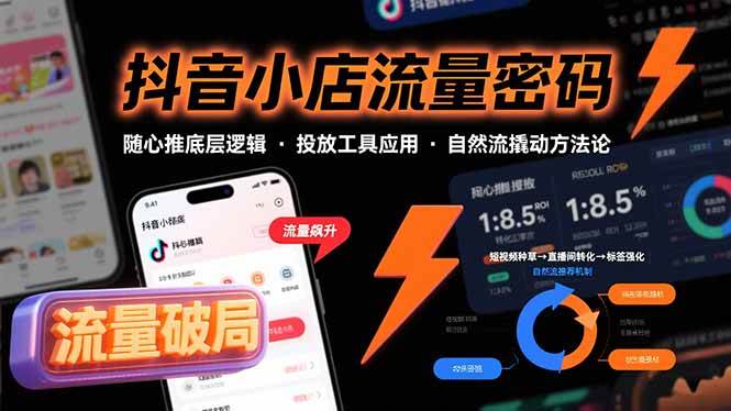 图片[1]-（15680期）抖音小店流量密码，随心推底层逻辑，投放工具应用，自然流撬动核心方法论
