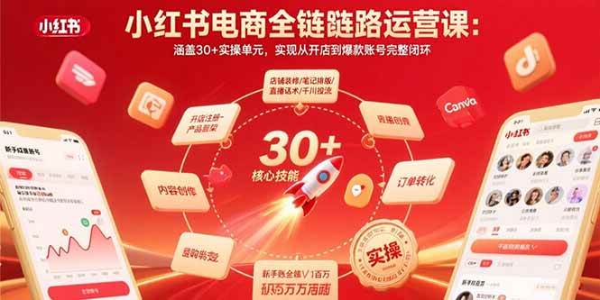 图片[1]-（15751期）小红书电商全链路运营课：涵盖30+实操单元，实现从开店到爆款账号完整闭环