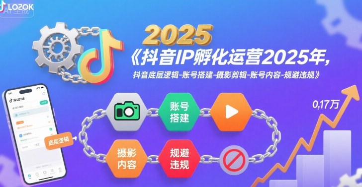 抖音IP孵化运营2025年，抖音底层逻辑-账号搭建-摄影剪辑-账号内容-规避*
