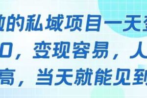 好做的私域项目一天变现1k+，变现容易，人群占比高，当天就能见到钱-麦资源网