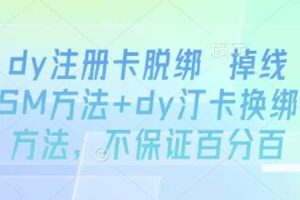 dy注册卡脱绑 掉线SM方法+dy汀卡换绑方法，不保证百分百-麦资源网