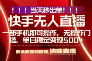 （15733期）当天秒出单，无人直播最新技术，0风控，轻松日入500+-麦资源网