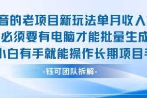 老项目新玩法单月收入2W小白有手就能操作长期项目-麦资源网