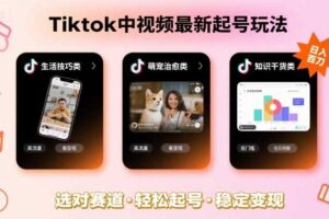 Tiktok中视频最新起号玩法，想要日入百刀，做好这几个赛道就可以了-麦资源网