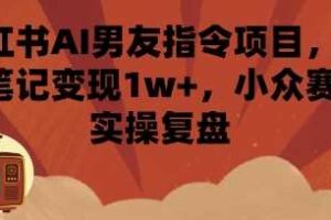 小红书AI男友指令项目，单条笔记变现1w+，小众赛道实操复盘-麦资源网