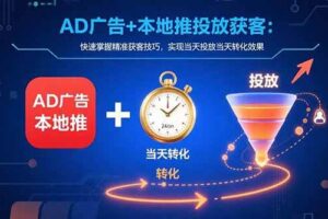 （15637期）AD广告+本地推投放获客：快速掌握精准获客技巧，实现当天投放当天转化效果-麦资源网