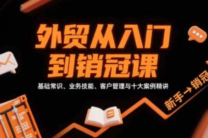 外贸从入门到销冠，基础常识、业务技能、客户管理与十大案例精讲-麦资源网