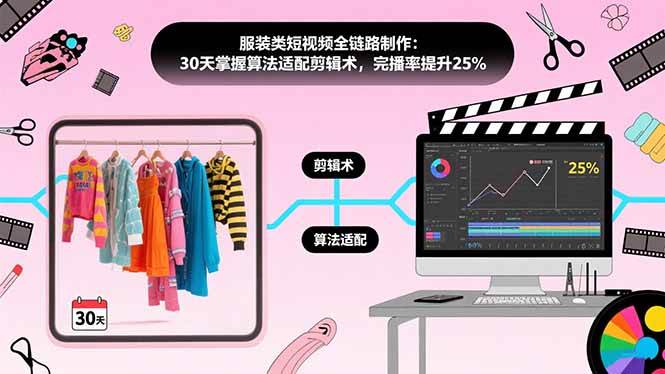 图片[1]-（15655期）服装类短视频全链路制作：30天掌握算法适配剪辑术，完播率提升25%