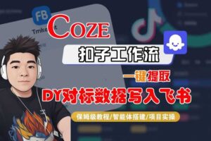 COZE扣子工作流一键提取DY对标数据写入飞书，保姆级教程-智能体搭建-项目实操-麦资源网