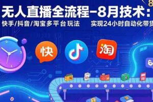 （15635期）无人直播全流程-8月技术：快手/抖音/淘宝多平台玩法 实现24小时自动化带货-麦资源网