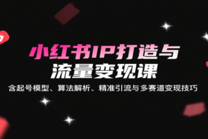 小红书IP打造与流量变现课：含起号模型、算法解析、精准引流与多赛道变现技巧-麦资源网