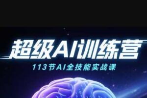 超级AI视频：绘画、带货、职场全场景113节通关课，解锁AI无限可能，开启精彩AI之旅-麦资源网