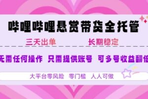 2025年B站风口带货项目 仅需提供账号 全程托管 轻松月入1w+-麦资源网