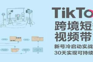 TikTok跨境短视频带货，30天攻克新号冷启动、0-1实现跨境可持续盈利-麦资源网