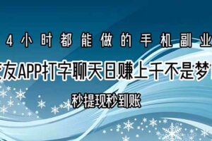 (15548期)交友APP打字聊天赚钱秒提现秒到账,日赚上千不是梦!-麦资源网