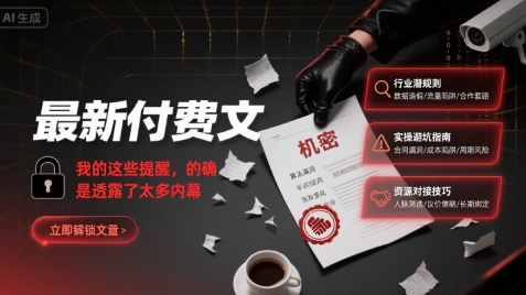 *付费文：我的这些提醒，的确是透露了太多内幕