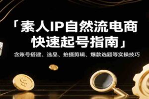 素人IP自然流电商快速起号指南，含账号搭建、选品、拍摄剪辑、爆款选题等实操技巧-麦资源网