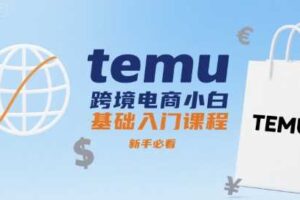 temu跨境电商小白基础入门课程，新手必看-麦资源网
