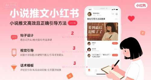 小说推文小红书高转化引导方法实操课，小说推文*且正确引导方法