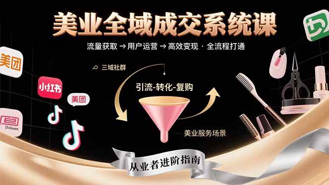 图片[1]-（15650期）美业全域成交系统课程：帮助美业从业者打通从流量获取到高效变现全流程