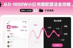 从0-1000W小红书爆款算法全攻略，时长1.5小时，干货满满-麦资源网