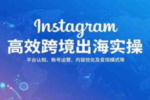 Instagram高效跨境出海实操：平台认知、账号运营、内容优化及变现模式等-麦资源网