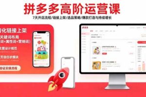 （15761期）拼多多高阶运营课：7天开店流程/链接上架/选品策略/爆款打造与持续增长-麦资源网