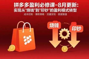 （15771期）拼多多盈利必修课-8月更新：突破运营瓶颈 实现从烧钱到印钞的盈利模式转型-麦资源网