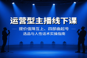 运营型主播线下课：提价值降互上、四部曲起号、选品与人性话术实操指南-麦资源网