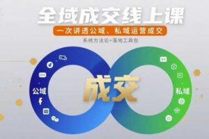 全域成交线上课，一次讲透公域、私域运营成交-麦资源网