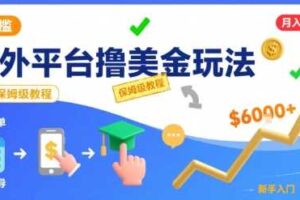 国外平台撸美金玩法，操作简单，0门槛，当月搞了6k+，保姆级教程【揭秘】-麦资源网
